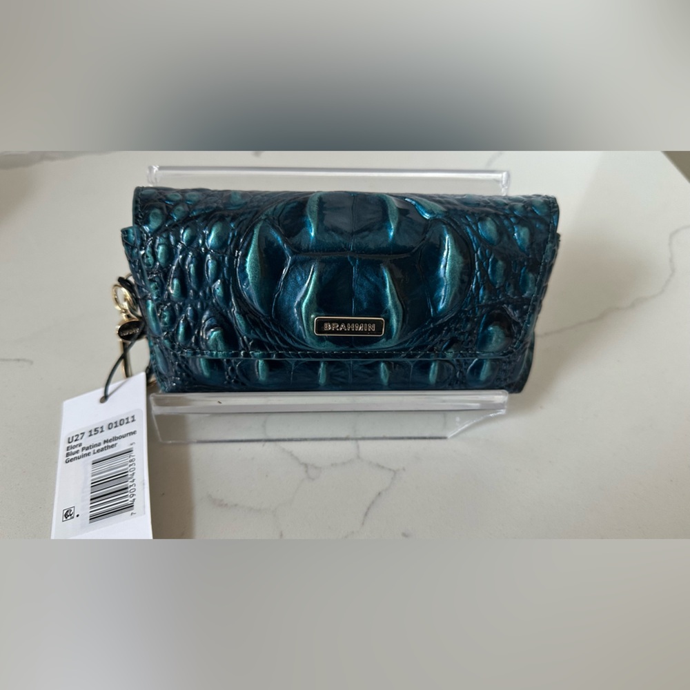 Brahmin Elora sunglasses case blue patina Melbourne genuine leather